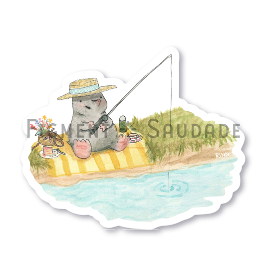 Fishing Mr. Mole - Vinyl Sticker